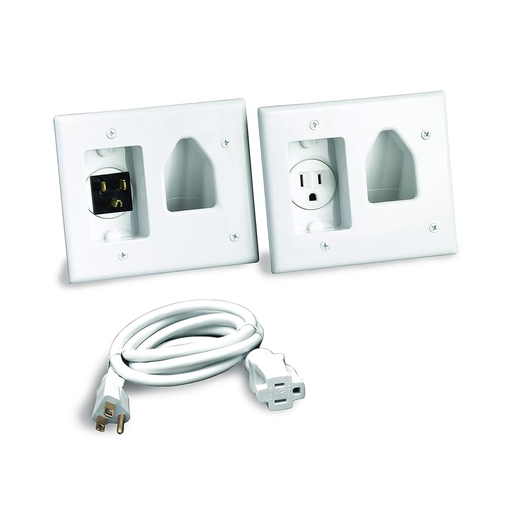 RCA DH150E RCA 壁内電源取り付けおよびコード管理キット 壁マウントフラットパネルテレビ用 ホワイト Amazon.com: RCA DH150E RCA in-Wall Power Install and Cord
